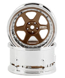DSC-DE-221 DS Racing Drift Element 6 Spoke Drift Wheels (Bronze & Chrome) (2) (Adjustable Offset) w/12mm Hex-WHEELS AND TIRES-Mike's Hobby