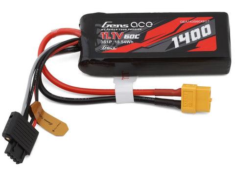 GEA143S60X6GT Gens Ace G-Tech Smart 3S LiPo Battery 60C (11.1V/1400mAh) w/XT60 Connector-LiPo Battery-Mike's Hobby