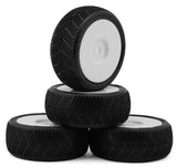 TZO-TZ400S-W TZO Tires 400 1/8 Buggy Pre-Glued Tire Set (White) (4) (Soft)-WHEELS AND TIRES-Mike's Hobby