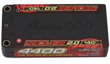 GEA44002S14S5 Gens Ace Redline 2.0 2S Shory LiHV Battery 140C (7.6V/4400mAh) w/5mm Bullets-LiPo Battery-Mike's Hobby