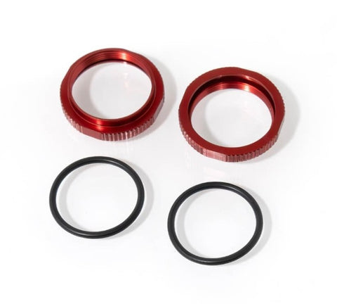 TKR6013BR – Shock Adjustment Collars (short, aluminum, RED ano, 2pcs)-PARTS-Mike's Hobby