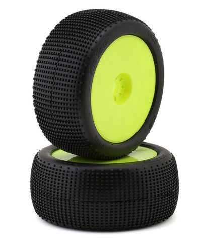 TZO-TZT402S-Y TZO Tires 402 1/8 Truggy Pre-Glued Tire Set (Yellow) (2) (Soft)-WHEELS AND TIRES-Mike's Hobby