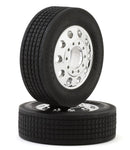 RER24112 Redcat Custom Hauler Front Pre-Mounted Tires (Chrome) (2)-WHEELS AND TIRES-Mike's Hobby