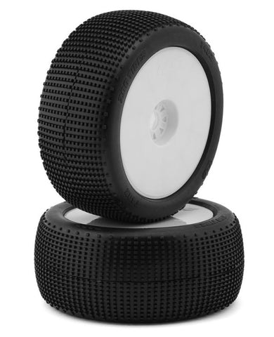 TZO-TZT402SS-W-N TZO Tires 402 1/8 Truggy Non-Glued Tire Set (White) (2) (Super Soft)-WHEELS AND TIRES-Mike's Hobby