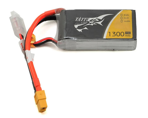 TAT-75C-1300-3S1P-XT60 Tattu 3S LiPo Battery 75C (11.1V/1300mAh) w/XT60 Connector-LiPo Battery-Mike's Hobby