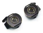 TLHTSCX10_PRO-15 Treal Hobby Axial SCX10 Pro Brass Steering Knuckles (Black) (2) (96.8g)-PARTS-Mike's Hobby
