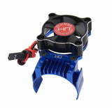HRAMMX3535F01 Hot Racing Aluminum Motor Heat Sink for Traxxas® Mini Maxx®/XRT™ (Blue) w/35mm Fan-electronics-Mike's Hobby