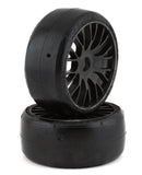 GRPGTX04-XM4 GRP Tires GT - TO4 Slick Belted Pre-Mounted 1/8 Buggy Tires (Black) (2) (XM4) w/FLEX Wheel-WHEELS AND TIRES-Mike's Hobby