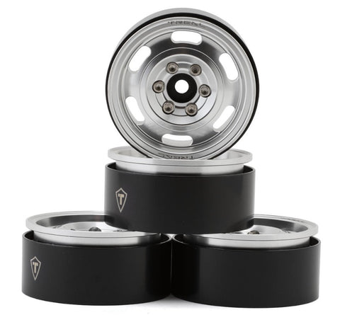 TLHTWHEEL-154 Treal Hobby Type G 1.9" Vintage Wagon Beadlock Wheels (Silver) (4) (129.5g)-WHEELS AND TIRES-Mike's Hobby