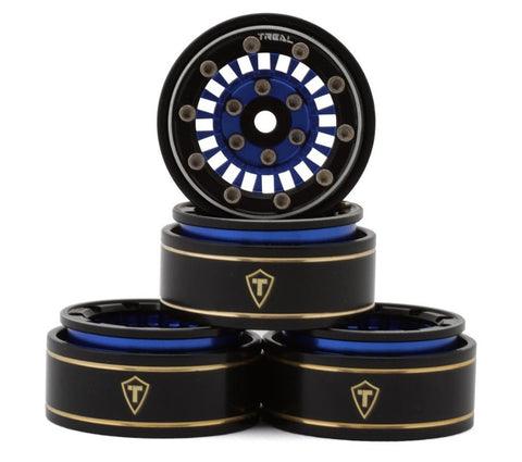 TLHTSCX24-142 Treal Hobby Type C 1.0" Aluminum Beadlock Crawler Wheels (Blue) (4) (27.3g)-WHEELS AND TIRES-Mike's Hobby