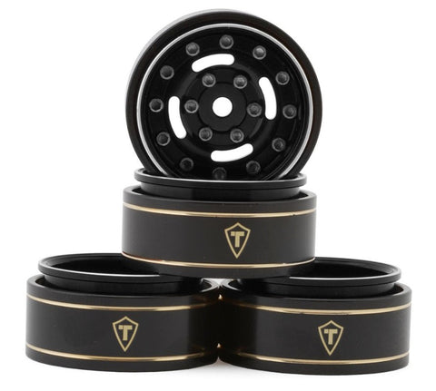 TLHTSCX24-235 Treal Hobby Type F 1.0" Deep Dish Beadlock Wheels (Black) (4) (22.7g)-WHEELS AND TIRES-Mike's Hobby