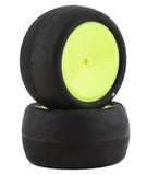 JCO4017-2691 JConcepts Smoothie 2 2.2" Pre-Mounted Rear Buggy Tires (Yellow) (2) (Silver) w/12mm Hex-WHEELS AND TIRES-Mike's Hobby
