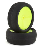 JCO4018-2691 JConcepts Smoothie 2 2.2" Pre-Mounted 2WD Front Buggy Tires (Yellow) (2) w/12mm Hex (Silver)-WHEELS AND TIRES-Mike's Hobby