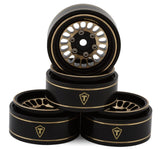 TLHTSCX24-265 Treal Hobby Type D 1.0" Brass Beadlock Crawler Wheels (Black/Gold) (40g ea) (4)-WHEELS AND TIRES-Mike's Hobby