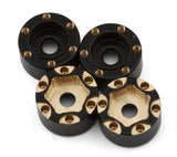 TLHTSCX24-265 Treal Hobby Type D 1.0" Brass Beadlock Crawler Wheels (Black/Gold) (40g ea) (4)-WHEELS AND TIRES-Mike's Hobby