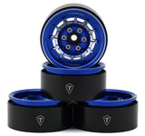 TLHTWHEEL-78 Treal Hobby 1.9" Type-M Aluminum Crawler Beadlock Wheels (Blue) (4) (122.9g ea)-WHEELS AND TIRES-Mike's Hobby
