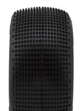 TZO-TZK-T402US-Y TZO Tires 402 1/8 Truggy Pre-Glued Tire Set (Yellow) (2) (Ultra Clay)-WHEELS AND TIRES-Mike's Hobby