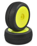 JCO3121-22 JConcepts Reflex Pre-Mounted 1/8th Buggy Tires (2) (Yellow) (Green)-WHEELS AND TIRES-Mike's Hobby