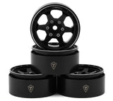 TLHTWHEEL-68 Treal Hobby Type H 1.9" 6-Spoke Beadlock Wheels (Black) (4)-WHEELS AND TIRES-Mike's Hobby