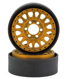 VPS07808 Vanquish Products KMC KM445 Impact 1.9" Beadlock Crawler Wheels (Gold) (2)-WHEELS AND TIRES-Mike's Hobby