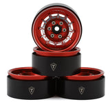 TLHTWHEEL-80 Treal Hobby 1.9" Type-M Aluminum Crawler Beadlock Wheels (Red) (4) (122.9g ea)-WHEELS AND TIRES-Mike's Hobby