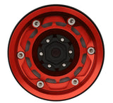 TLHTWHEEL-80 Treal Hobby 1.9" Type-M Aluminum Crawler Beadlock Wheels (Red) (4) (122.9g ea)-WHEELS AND TIRES-Mike's Hobby