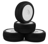 TZO-TZ500S-W TZO Tires 500 1/8 Buggy Pre-Glued Tire Set (White) (4) (Soft)-WHEELS AND TIRES-Mike's Hobby