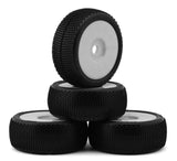 TZO-TZ200SS-W TZO Tires 200 1/8 Buggy Pre-Glued Tire Set (White) (4) (Super Soft)-WHEELS AND TIRES-Mike's Hobby