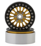 SEHREEFS240 Reefs RC 1.9" SHIELD Aluminum Rock Crawler Beadlock Wheels w/Reef Hubs & Rings (Gold) (2)-WHEELS AND TIRES-Mike's Hobby