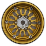 SEHREEFS240 Reefs RC 1.9" SHIELD Aluminum Rock Crawler Beadlock Wheels w/Reef Hubs & Rings (Gold) (2)-WHEELS AND TIRES-Mike's Hobby