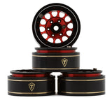 TLHTSCX24-246 Treal Hobby Type I 1.0" Classic 12-Spoke Beadlock Wheels (Red) (4) (27.2g)-WHEELS AND TIRES-Mike's Hobby