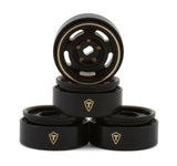 TLHTSCX30-29 Treal Hobby 0.7" 5-Slot Brass Micro Rock Crawler Beadlock Wheels (Black/Gold) (4) (14g ea)-WHEELS AND TIRES-Mike's Hobby
