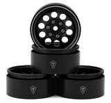 TLHTWHEEL-49 Treal Hobby 1.9" Type F 10-Hole Aluminum Crawler Beadlock Wheels (Black) (4) (128.6g ea)-PARTS-Mike's Hobby