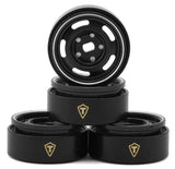TLHTSCX30-30 Treal Hobby 0.7" 5-Slot Aluminum Micro Rock Crawler Beadlock Wheels (Black) (4) (8g ea)-WHEELS AND TIRES-Mike's Hobby