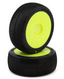 JCO4073-22 JConcepts Dirt Bite 1/8 Off-Road Buggy Pre-Mounted Tires (2) (Yellow) (Green)