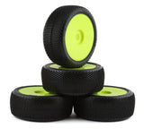 TZO-TZ202SLW-Y TZO Tires 202 1/8 Buggy Pre-Glued Tire Set (Yellow) (4) (Soft - Long Wear)