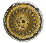 DSC-DE-318 DS Racing Element Mesh 1/10 Drift Wheels (Gold w/Chrome Lip & Gold Rivets) (2) (Adjustable Offset) w/12mm Hex