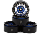 TLHTWHEEL-145 Treal Hobby 1.9" Type K Multi-Spoke Aluminum Crawler Beadlock Wheels (Blue) (4) (122.7g ea)