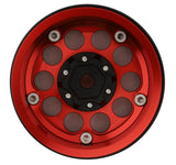 TLHTWHEEL-52 Treal Hobby 1.9" Type F 10-Hole Aluminum Crawler Beadlock Wheels (Red) (4) (128.6g ea)