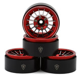 TLHTWHEEL-75 Treal Hobby 1.9" Type-J Multi-Spoke Aluminum Crawler Beadlock Wheels (Red) (4) (113.7g ea)