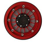 TLHTWHEEL-75 Treal Hobby 1.9" Type-J Multi-Spoke Aluminum Crawler Beadlock Wheels (Red) (4) (113.7g ea)