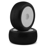 TZO-TZT202SLW-W TZO Tires 202 1/8 Truggy Pre-Glued Tire Set (White) (2) (Soft - Long Wear)