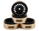 INJYQW-1109BK Injora 1.0" Brass Multi-Spoke Micro Crawler Beadlock Wheels (Black) (41g ea) (4)