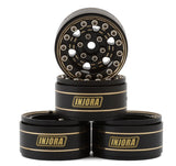 INJYQW-1005 Injora 1.0" D-Slot Brass Micro Rock Crawler Beadlock Wheels (47g ea) (Black) (4) (-3.15mm Offset)-WHEELS AND TIRES-Mike's Hobby