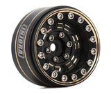 INJYQW-1005 Injora 1.0" D-Slot Brass Micro Rock Crawler Beadlock Wheels (47g ea) (Black) (4) (-3.15mm Offset)-WHEELS AND TIRES-Mike's Hobby