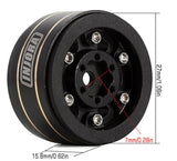 INJYQW-1005 Injora 1.0" D-Slot Brass Micro Rock Crawler Beadlock Wheels (47g ea) (Black) (4) (-3.15mm Offset)-WHEELS AND TIRES-Mike's Hobby