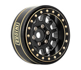 INJYQW-1101BK Injora 1.0" Brass Multi-Spoke Micro Rock Crawler Beadlock Wheels (42g ea) (Black) (4) (-3.75mm Offset)-WHEELS AND TIRES-Mike's Hobby