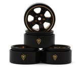 TLHTSCX30-91 Treal Hobby Axial SCX30 0.7'' 5-Spokes Brass Micro Rock Crawler Beadlock Wheels (Black/Gold) (4)