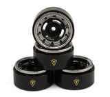 TLHTSCX30-102 Treal Hobby Type-F 0.7" Aluminum Micro Crawler Beadlock Wheels (Chrome) (4) (9.5g ea) w/Brass Rings-WHEELS AND TIRES-Mike's Hobby