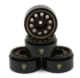 TLHTSCX30-131 Treal Hobby 0.7" 10-Hole Brass Micro Rock Crawler Beadlock Wheels (Black/Gold) (4) (16.22g ea)-WHEELS AND TIRES-Mike's Hobby